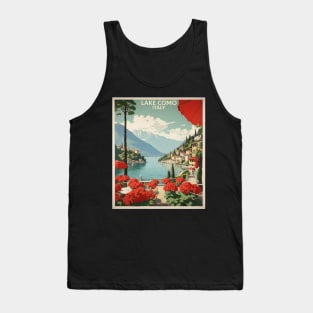 Lake Como Italy Vintage Tourism Travel Poster Tank Top